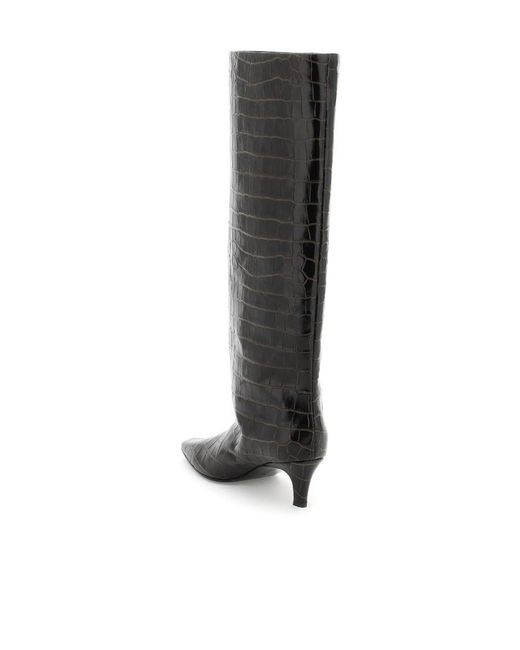 Totême Black Totême Embossed Knee-High Boots
