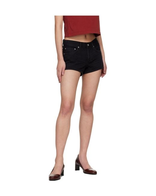 Agolde Black Low Rise Parker Short (Weightless)