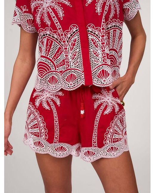 Farm Rio Red Patterned Shorts