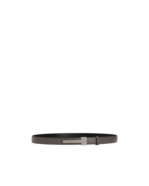 Dolce & Gabbana White Logo Detailed Buckled Belt for men
