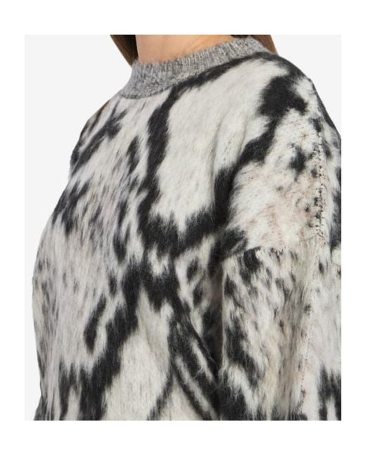 The Attico Black Python-Print Sweater