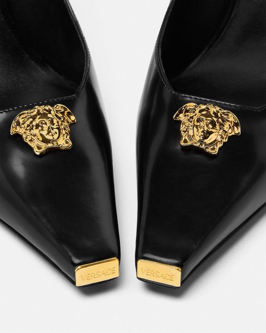 Versace Black T 105 Medusa Detail Pumps