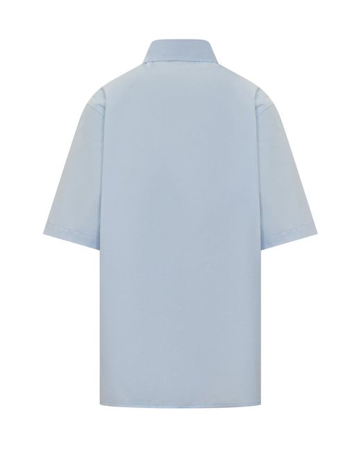 DARKPARK Blue Straight-Point Collar Cotton Shirt