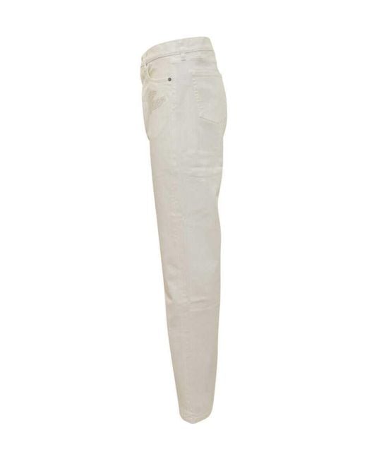 Off-White c/o Virgil Abloh White Logo Embroidered Straight Leg Jeans for men