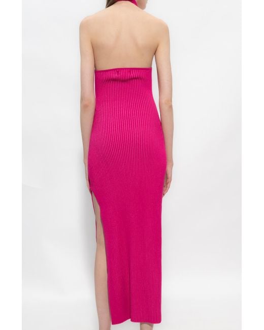 M I S B H V Pink Cut-Out Detail Long Dress