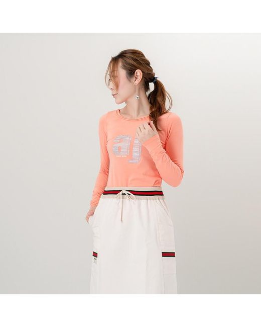Armani Jeans Pink Logo Details T-Shirt