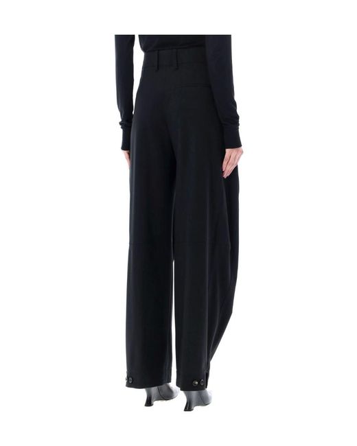 Bottega Veneta Black Wide-Leg Casual Pants