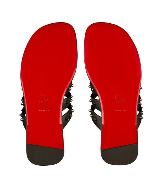 Christian Louboutin Black Charja Spike Leather Sandal