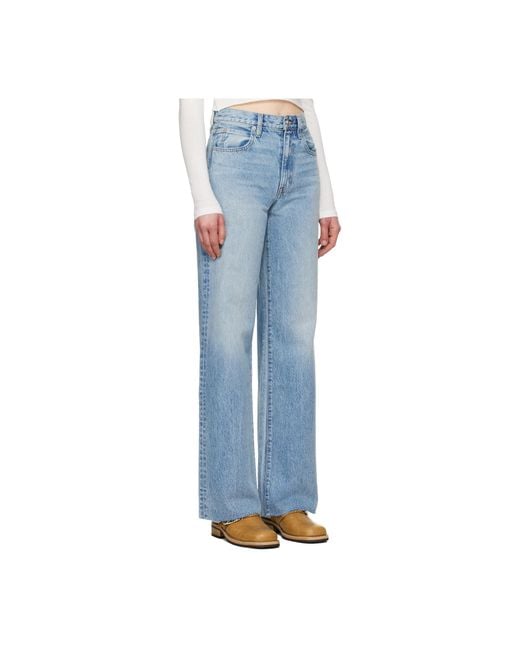 SLVRLAKE Denim Blue Grace High-Waisted Denim Trousers