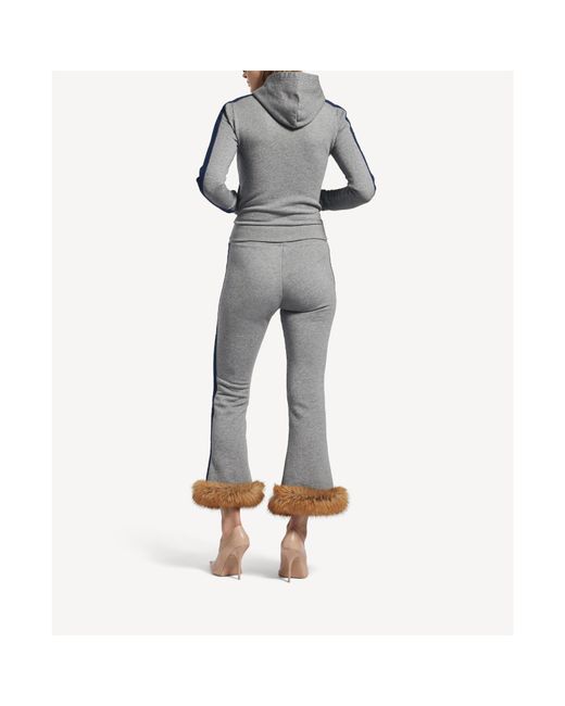 Balenciaga Gray Cotton Lion Zip-Up Hoodie