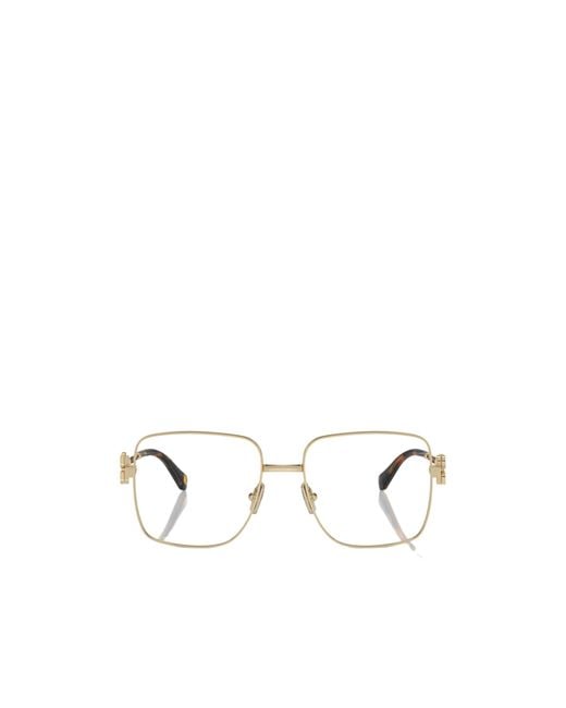Miu Miu Natural Logo-Lettering Square-Frame Glasses