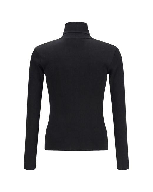 Valentino Black Turtleneck Ribbed-Knit Jumper for men