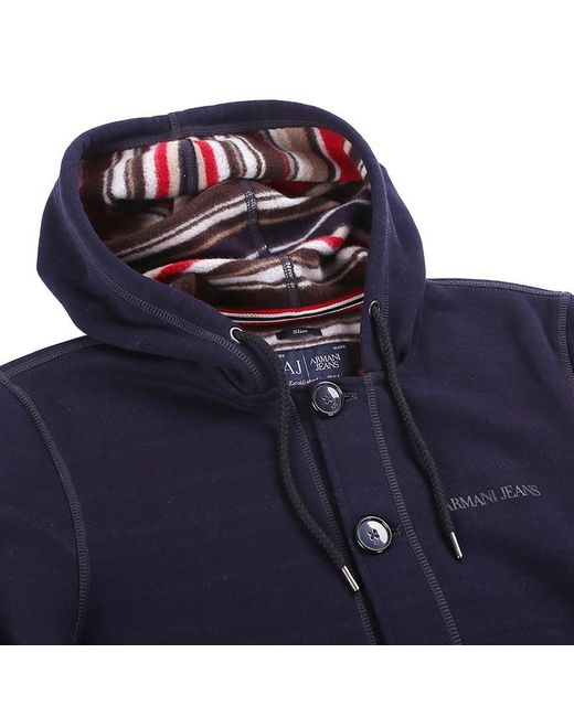 Armani Jeans Blue Logo With Hat Casual Jacket for men