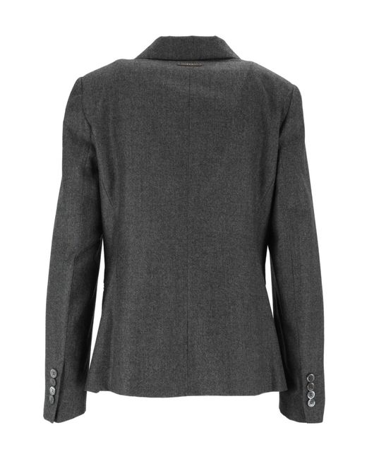 Peserico Black Glitter Double-Breasted Blazer