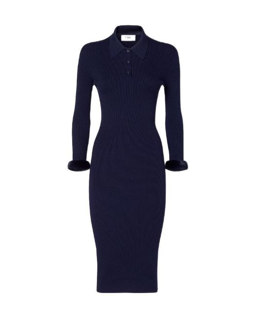 Fendi Blue Wool And Silk Dress