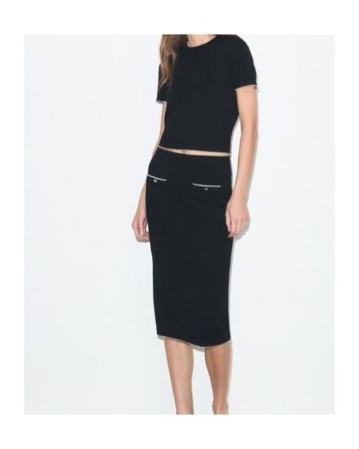 Tory Burch Black A-Line Skirt