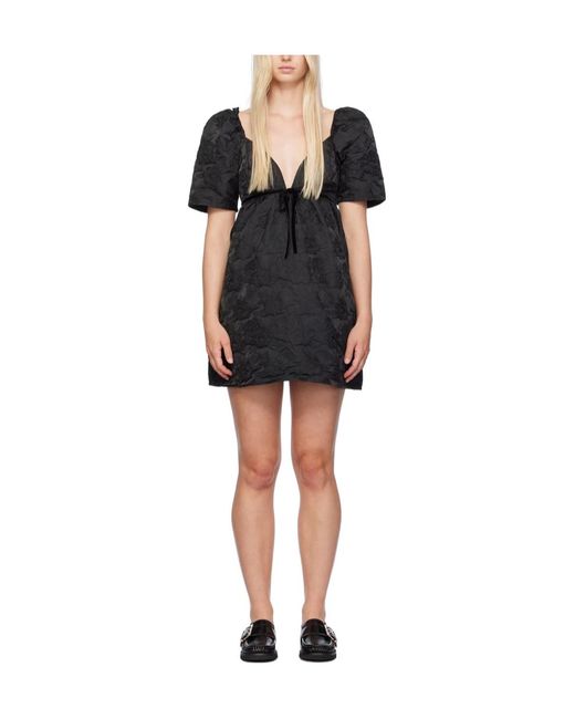 Ganni Black Floral Pattern Dress