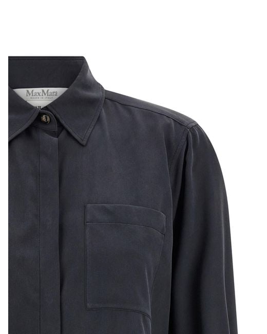 Max Mara Black Siamese Button-Up Long-Sleeved Shirt