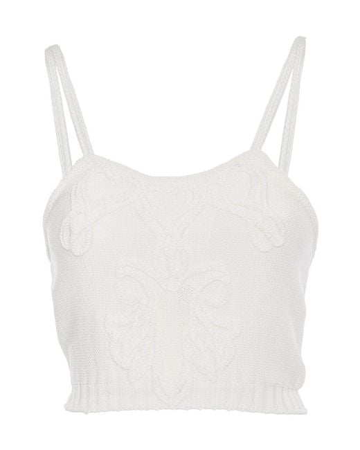 Alberta Ferretti White Knitting Sling