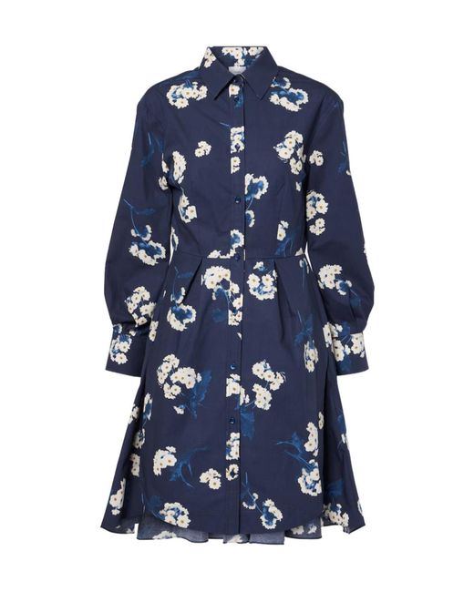 Erdem Blue Cotton Shirt Dress