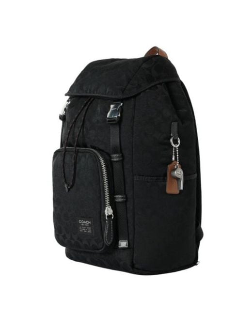COACH Black Patterned Backpack