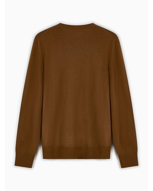 Canali Brown Long-Sleeve Knit Top for men