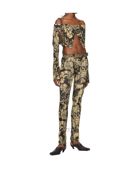 KNWLS Metallic Perse Printed Casual Pants