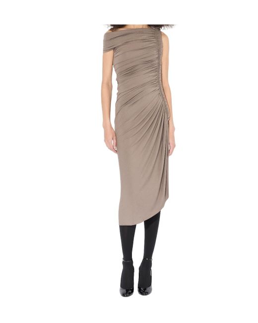 Alaïa Natural Draped Knit Dress