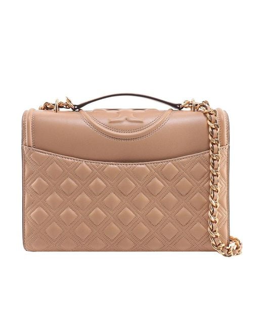 Tory Burch Natural Fleming Convertible Shoulder Bag