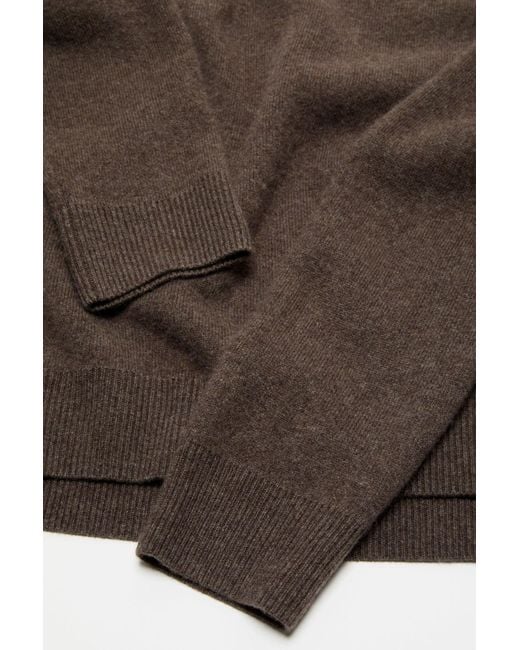 Acne Brown Cashmere Sweater With Logo for men