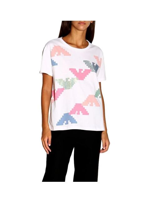 Emporio Armani White Round-Necked Logo T-Shirt