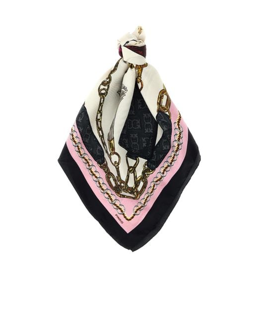Pinko Metallic Limbo Graphic Printed Scarf