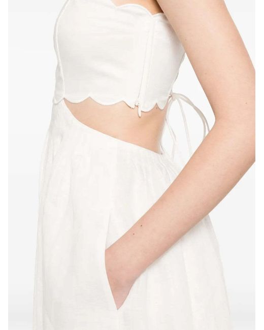 Zimmermann White Rhiannon Sleeveless Midi Dress
