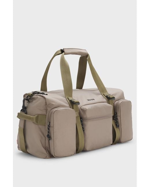 Boss Brown Holdall With Silicone-Print Logo for men