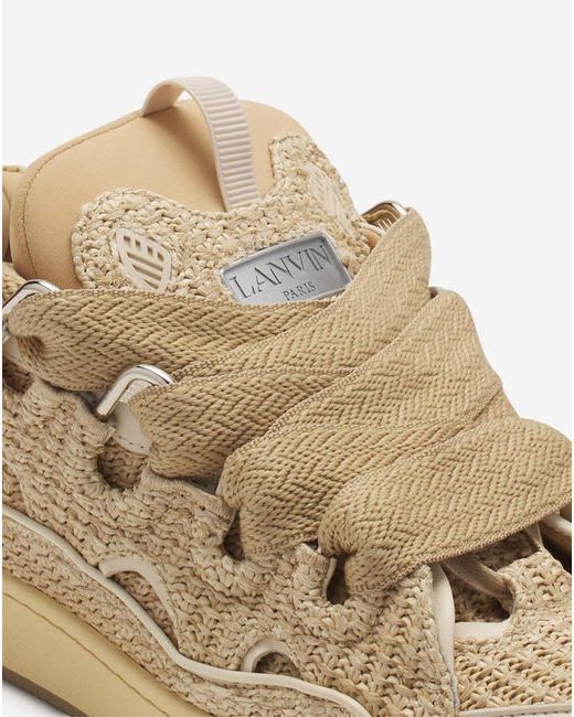 Lanvin Natural Curb Lace-Up Sneakers