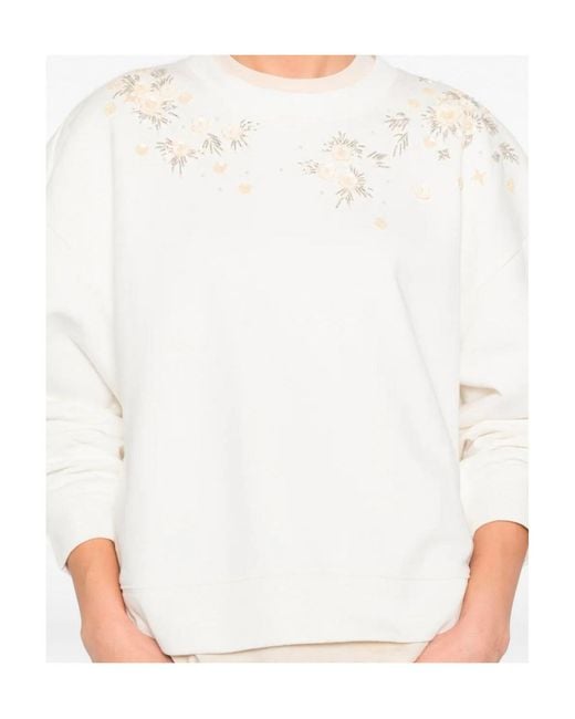 Twinset White Floral-Appliqué Sweater