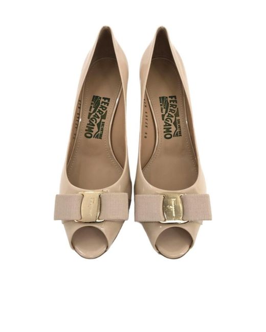 Ferragamo Metallic Logo Open-Toed Heels