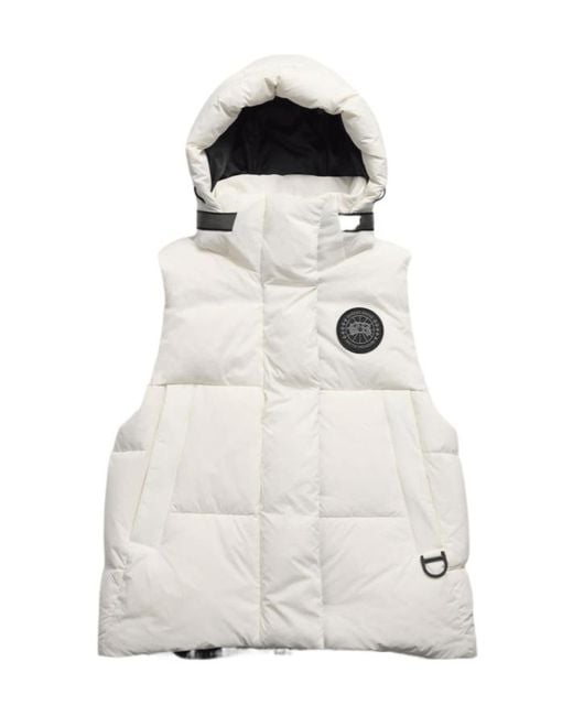 Canada Goose White Junction Puffer Vest Label
