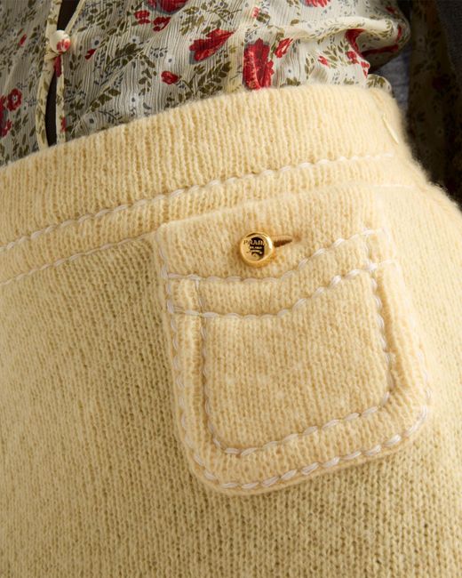 Prada Natural Knitted Mini Skirt