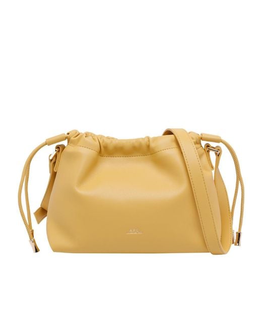 A.P.C. Natural Ninon Logo Embossed Mini Shoulder Bag