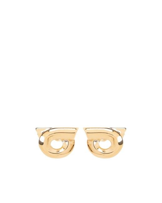 Ferragamo Metallic Logo Earrings