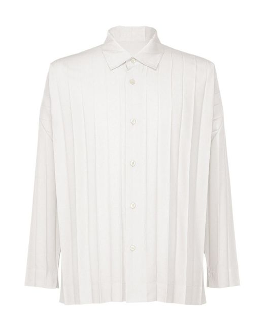Homme Plissé Issey Miyake White Homme Plissé Issey Miyake Edge Shirt for men
