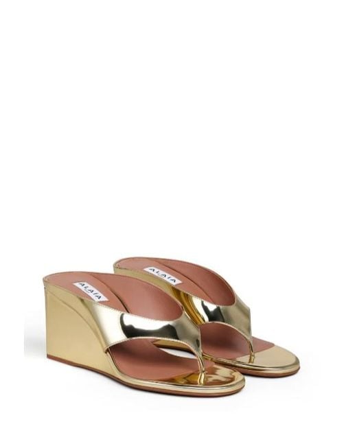 Alaïa Natural Cube Thong Mules