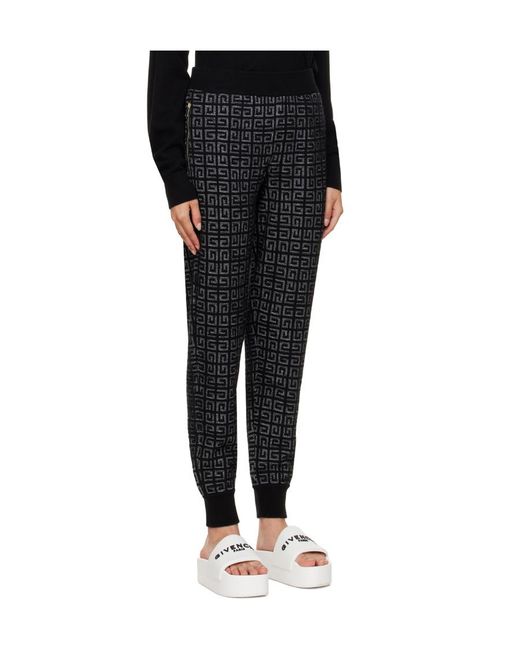 Givenchy Black 4G Monogram Cashmere Track Pants