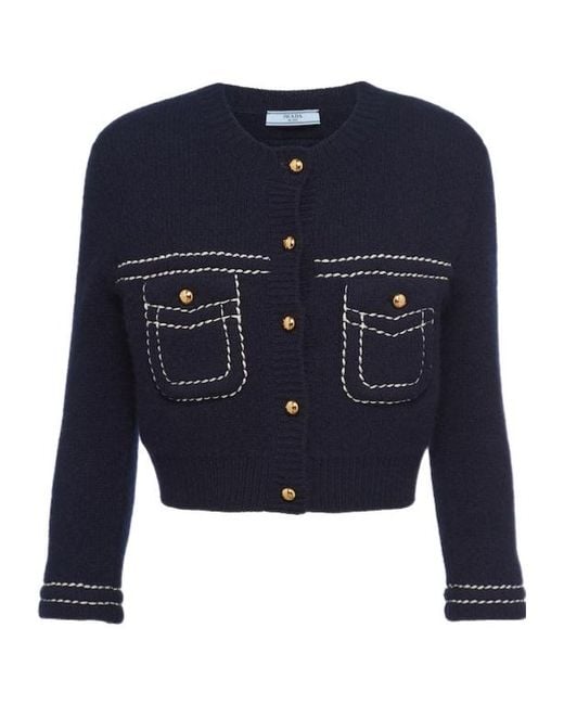 Prada Blue Cashmere Cardigan