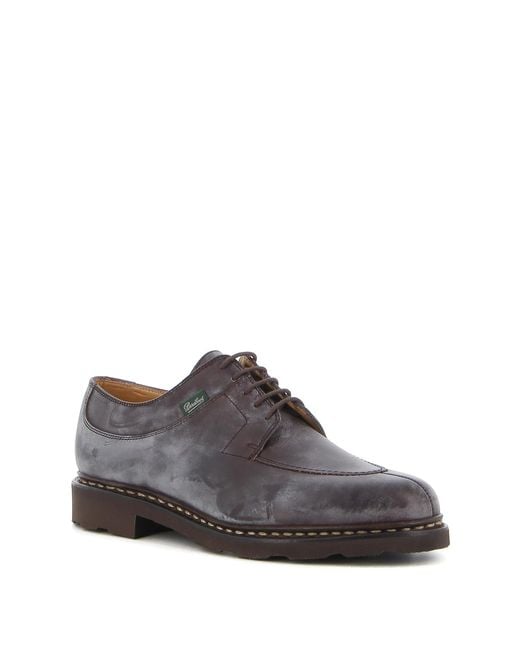 Paraboot Brown Round-Toe Business Dress Shoes for men