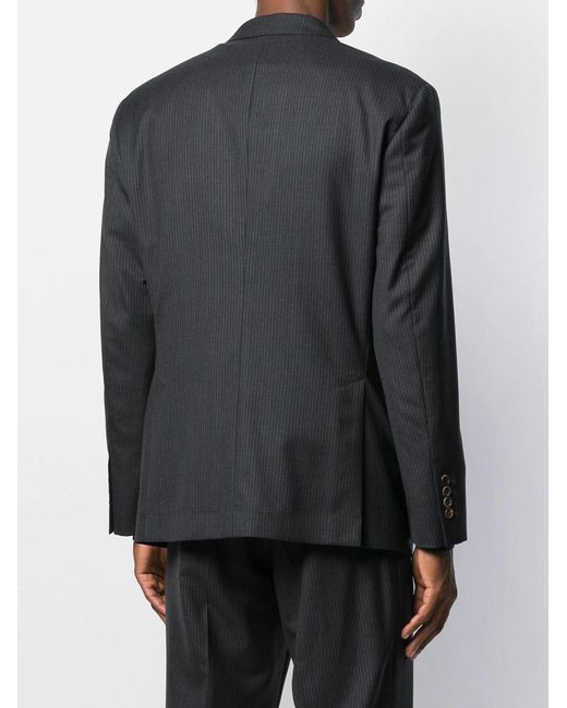 Brunello Cucinelli Black Striped Pattern Blazer for men