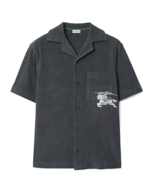 Burberry Black Ekd Printed Towelling Shirt for men