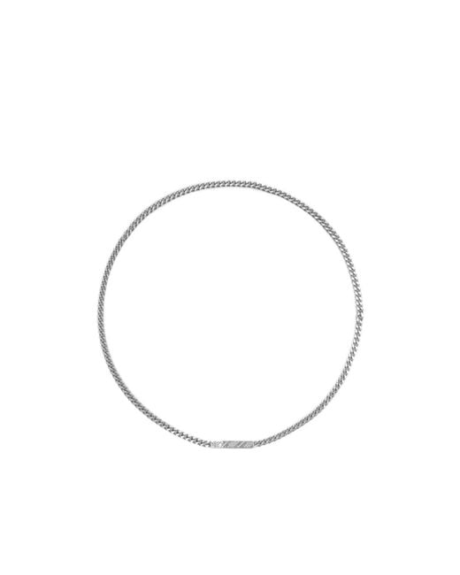 Burberry Metallic Engraved Check Chain Necklace for men