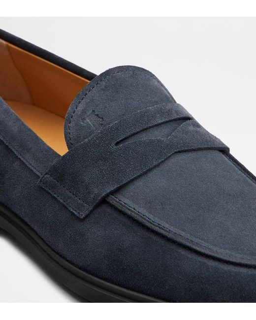 Tod's Blue Round Toe Loafers for men